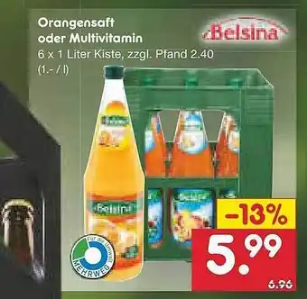 Netto Marken-Discount Orangensaft Oder Multivitamin Belsina Angebot