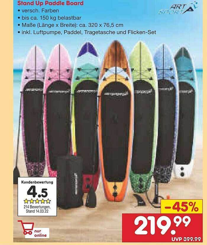Stand Up Paddle Board Angebot bei Netto MarkenDiscount