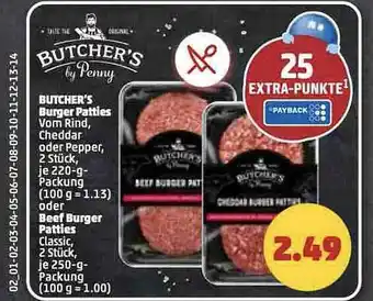 PENNY Butcher's Burger Patties Oder Beef Angebot