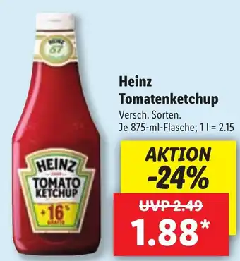 Lidl Heinz Tomatenketchup 875 ml Angebot
