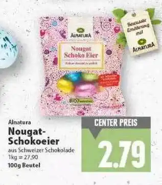 E-Center Alnatura Nougat Schokoeier Angebot