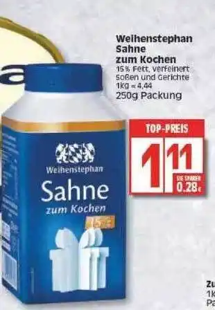 Edeka Weihenstephan Sahne Zum Kochen Angebot