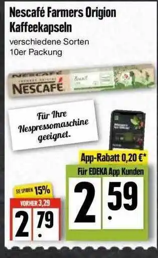 Edeka Nescafé Farmers Origin Kaffeekapseln Angebot