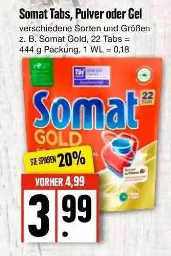 Edeka Somat Tabs, Pulver Oder Gel Angebot