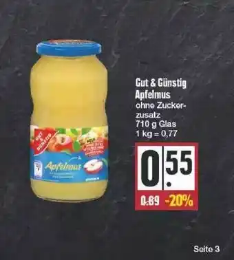 Edeka Gut & Günstig Apfelmus Angebot