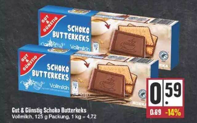 Gut & Günstig Schoko Butterkeks Angebot bei Edeka