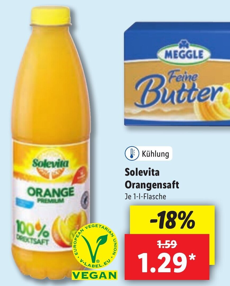 Solevita Orangensaft 1 L Angebot bei Lidl