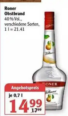 Globus Roner Obstbrand Angebot