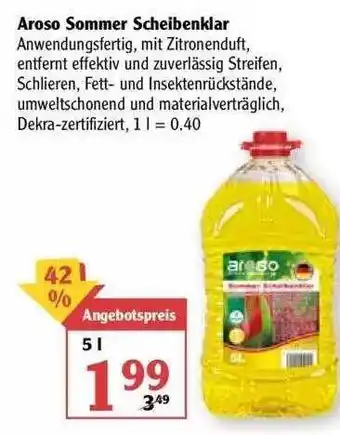 Globus Aroso Sommer Scheibenklar Angebot