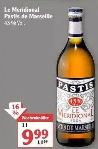 Globus Le Meridional Pastis De Marseille Angebot