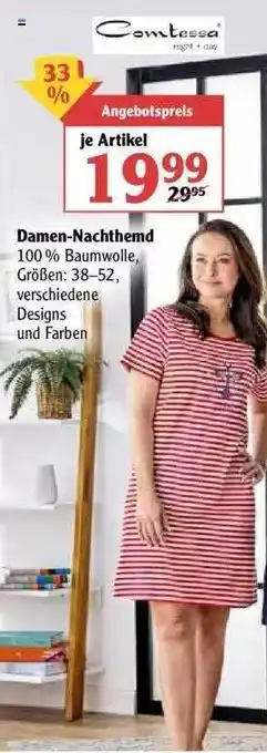 Globus Comtessa Damen-nachthemd Angebot