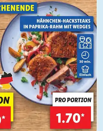 Lidl Hähnchen Hacksteaks in Paprika Rahm mit wedges Angebot