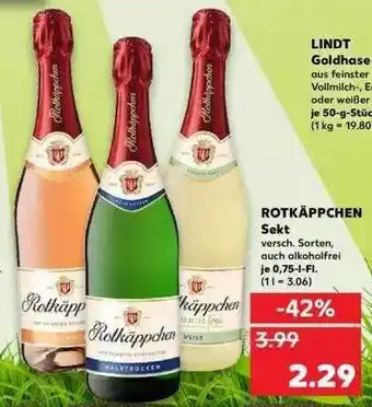 Kaufland Lindt Goldhase Oder Rotkäppchen Sekt Angebot