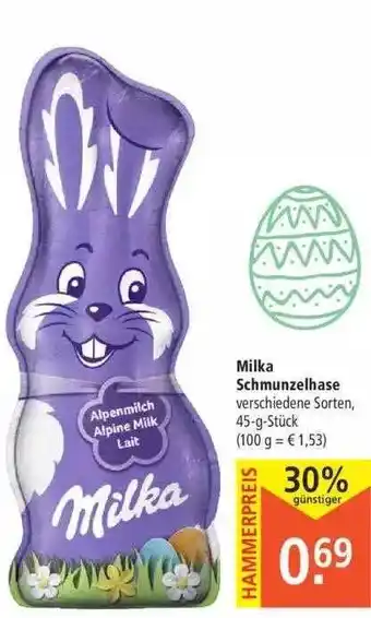 Marktkauf Milka Schmunzelhase Angebot