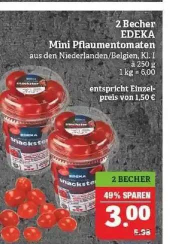 Marktkauf 2 Becher Edeka Mini Pflaumentomaten Angebot