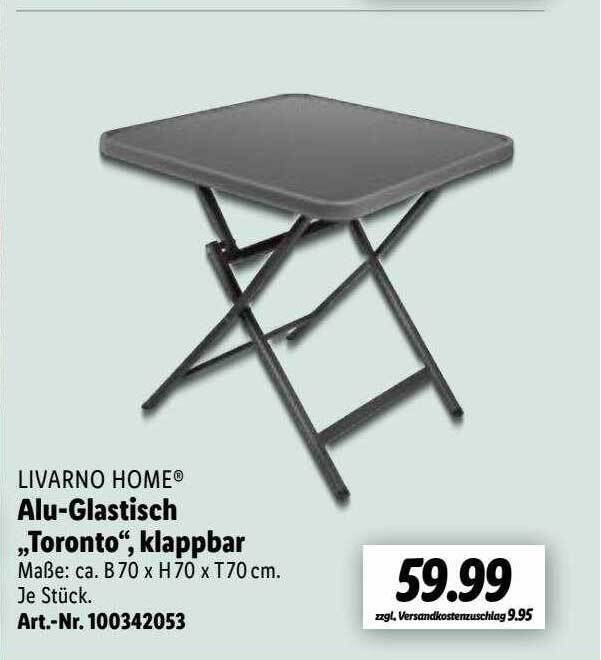Livarno Home Alu-glastisch „toronto” Klappbar Angebot bei Lidl