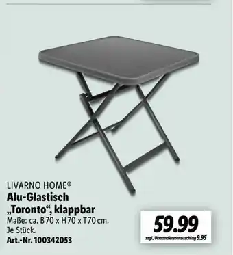 Lidl Livarno Home Alu-glastisch „toronto” Klappbar Angebot