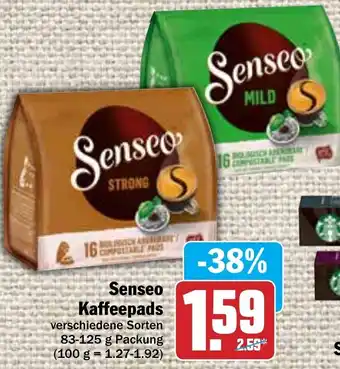 Hit Senseo Kaffeepads 83-125g Packung Angebot