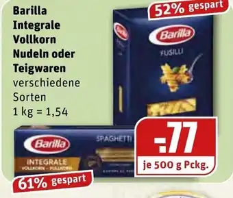 REWE Kaufpark Barilla Intergrale Vollkorn Nudeln oder Teigwaren 1 kg Angebot