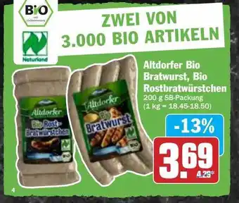 Hit Altdorfer Bio Bratwurst, Bio Rostbratwürstchen Angebot