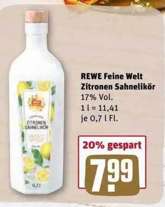 REWE Kaufpark Rewe Feine Welt Zitronen Sahnelikör Angebot