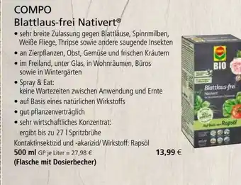 Kiebitzmarkt Compo Blattlaus-frei Nativert Angebot