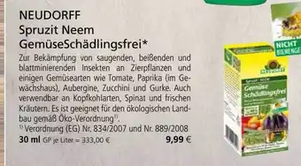 Kiebitzmarkt Neudorff Spruzit Neem Gemüseschädlingsfrei Angebot