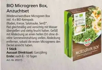 Kiebitzmarkt Bio Microgreen Box, Anzuchtset Angebot