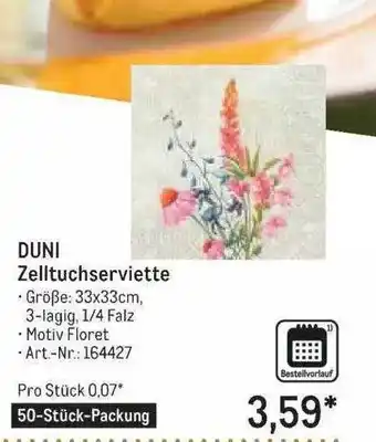 METRO Duni Zelltuchserviette Angebot