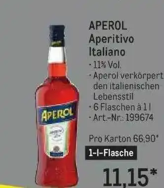 METRO Aperol Aperitivo Italiano Angebot