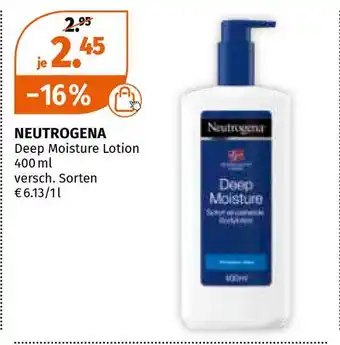 Müller Neutrogena Deep Moisture Lotion Angebot