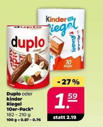 NETTO Duplo Oder Kinder Riegel 10er-pack Angebot