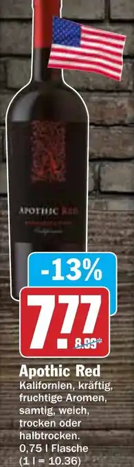 AEZ Apothic Red 0,75L Flasche Angebot