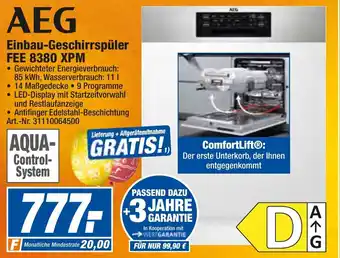 expert Techno Land AEG Einbau Geschirrspüler FEE 8380 XPM Angebot