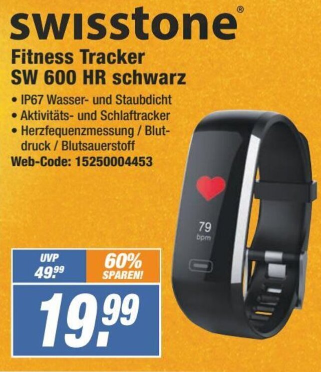 Swisstone Fitness Tracker SW 600 HR schwarz Angebot bei Expert