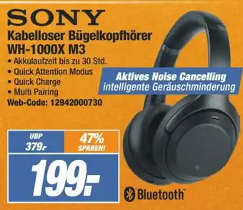 Expert Sony Kabelloser Bügelkopfhörer WH-1000X M3 Angebot