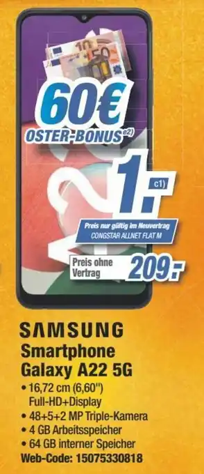 Expert Samsung Smartphone Galaxy A22 5G Angebot