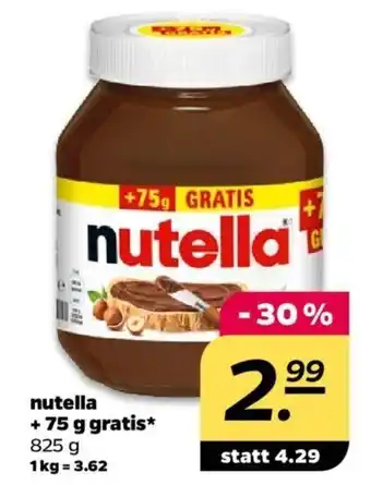 NETTO Nutella 825g Angebot