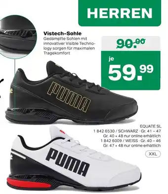 Deichmann Puma Equate SL Schwarz Gr. 41-47 oder Weiss Gr. 40-46 Angebot