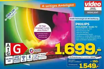 Euronics XXL Philips 65oled806 Oled-tv Angebot