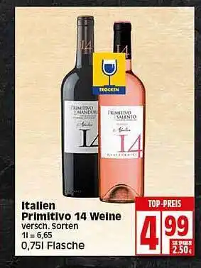 Elli Markt Italien Primitivo 14 Weine Angebot