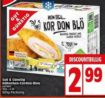 Elli Markt Gut & Günstig Hähnchen-cordon-bleu Angebot