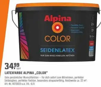 OBI Latexfarbe Alpina „color“ Angebot