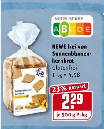 REWE Kaufpark Rewe frei von Sonnenblumenkernbrot 1 kg Angebot