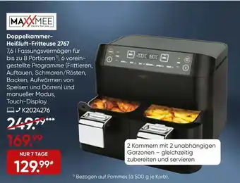 Galeria Maxxmee Doppelkammer Heißluft Fritteuse 2767 Angebot