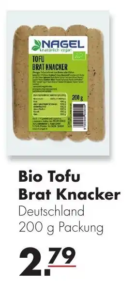 Handelshof Bio Tofu Brat Knacker 200g Packung Angebot