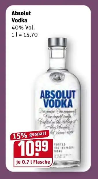 REWE Kaufpark Absolut Vodka 1 L Angebot