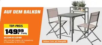 OBI Balkon Set Espina 3 teilig Angebot