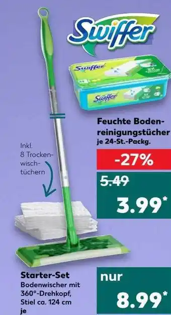 Kaufland Swiffer Feuchte Boden Reinigungstücher, Starter-set Angebot