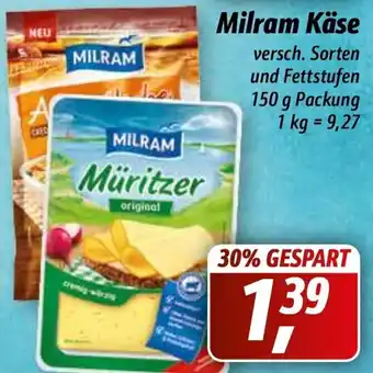 Simmel Milram Käse 150g Packung Angebot